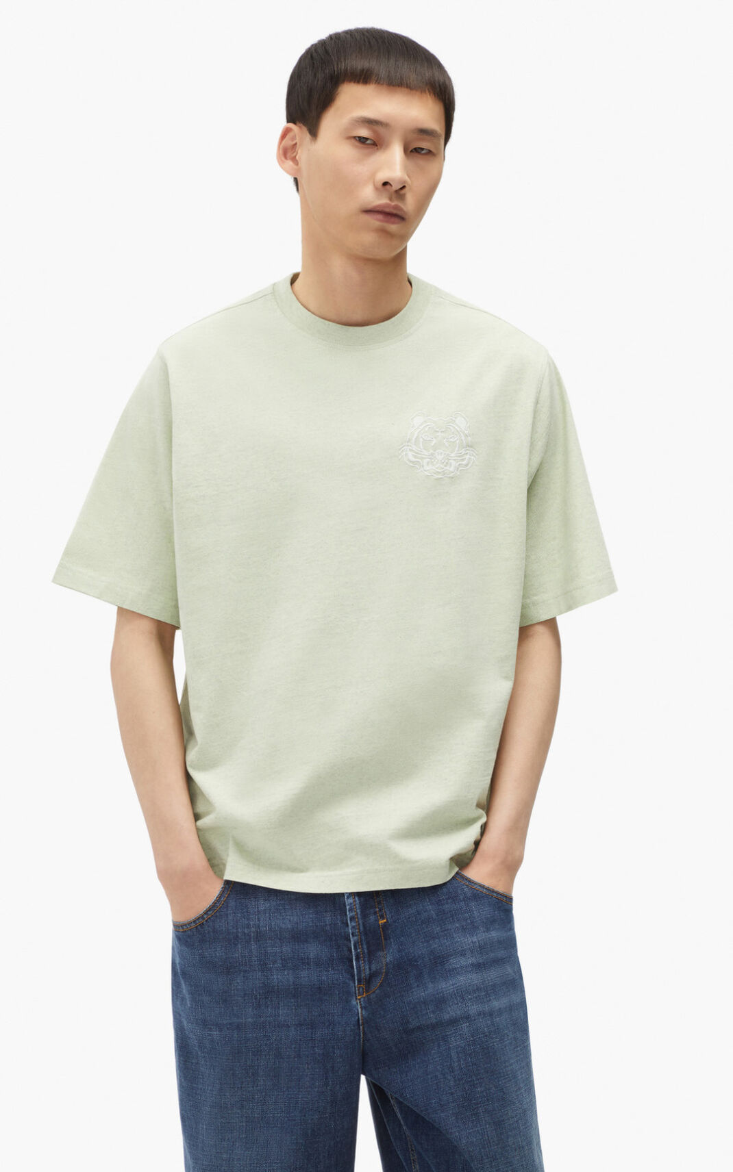 T Shirt Kenzo Homme RE/relaxed casual Vert PEOKV-9143